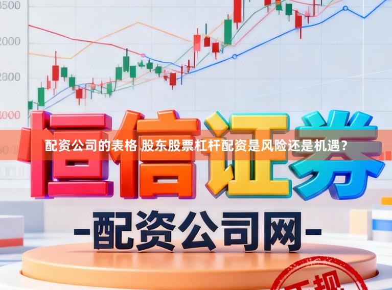 配资公司的表格 股东股票杠杆配资是风险还是机遇？